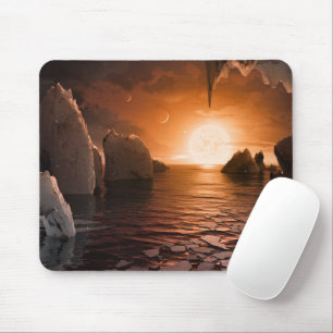 Mousepad Exoplanetário Trapist-1f Do Lado Noturno Icy.