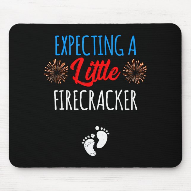 Mousepad Expecting A Little Firecracker New Mom 4th Of July (Frente)