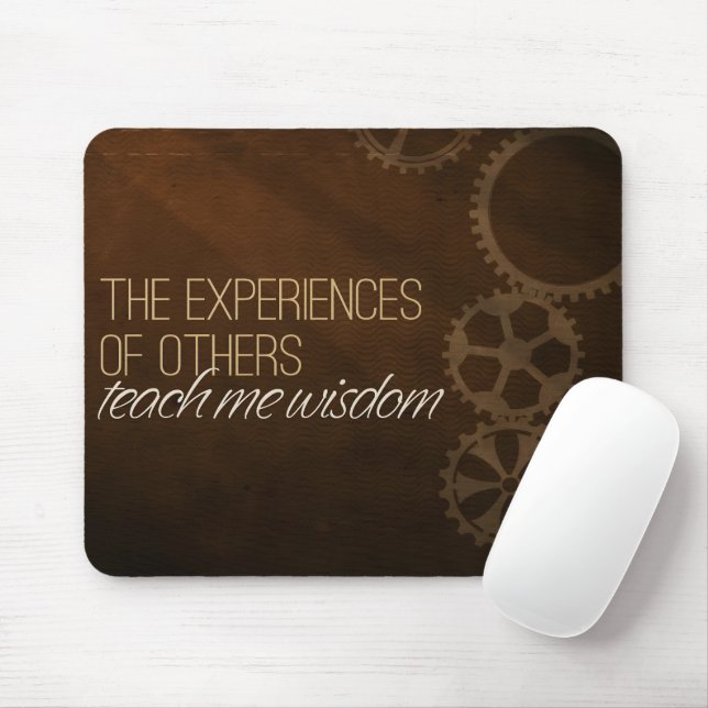 Mousepad "Experiências ensinam sabedoria" Afirmação de Moti (Com mouse)