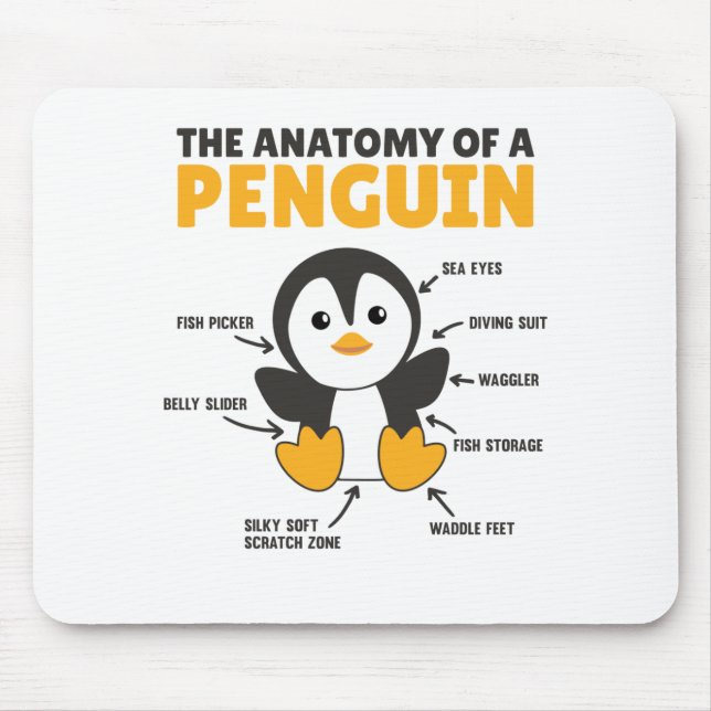 Mousepad Explicação Engraçada De Pinguim A Anatomia (Frente)
