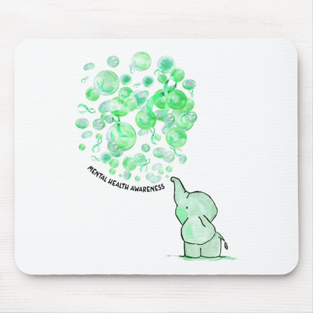 Mousepad Explode Balões Verdes Sensibilização Para A Saúde  (Frente)