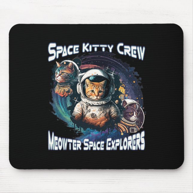 Mousepad Exploradores De Espaço De Gatinho Espacial Gatinho (Frente)