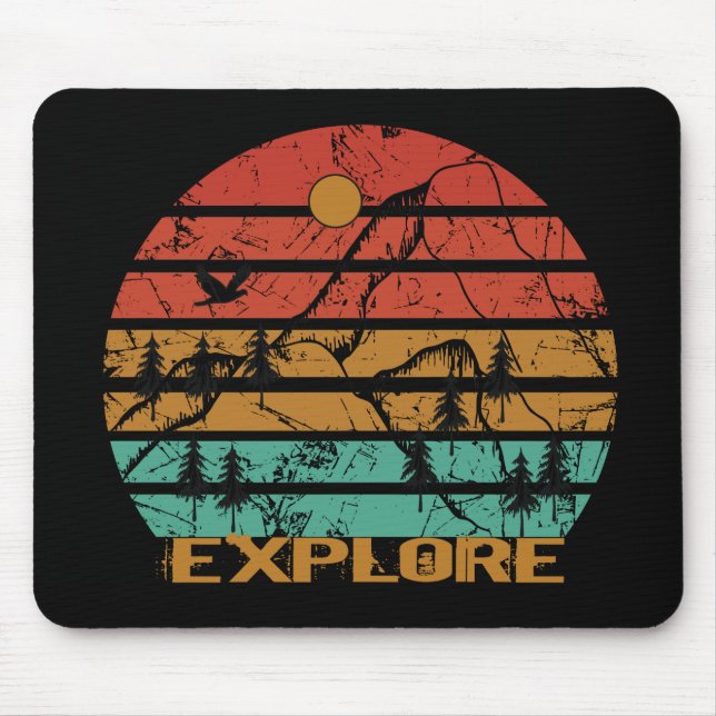 Mousepad Explorar vintagem ao ar livre (Frente)