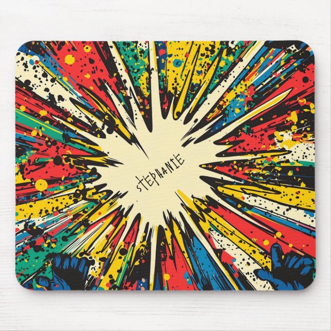 Mousepad Explosão de Pop de estilo cômico (2) (Frente)