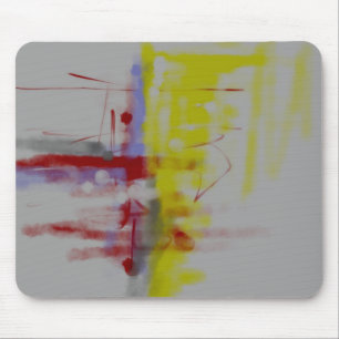 Mousepad Expressionista de Abstrato Amarelo cinza Vermelho