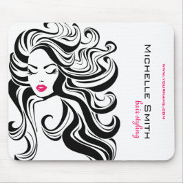 Mousepad Extensões de Cabelo de Estilo de Cabelo Branco Bra