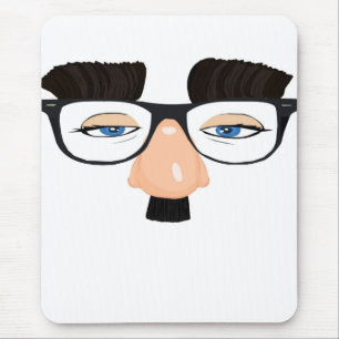 Mousepad Eyeglasses e cara com bigode