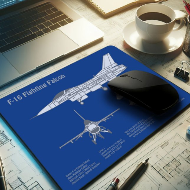 Mousepad F-16 Falcão de Combate - Plano de Impressão Bluepr (Criador carregado)