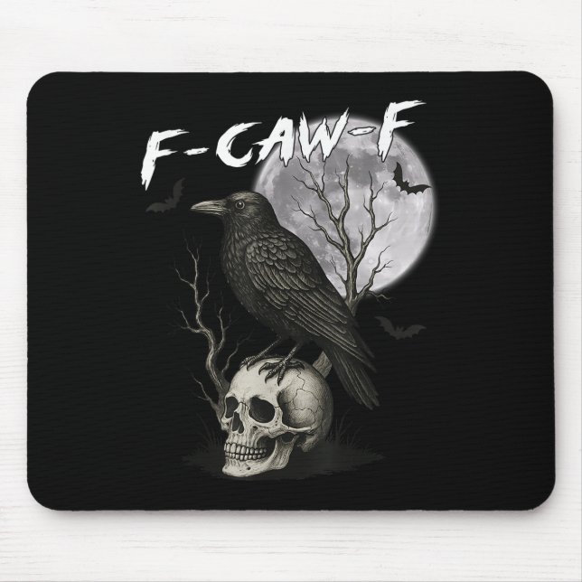 Mousepad F-caw-f Black Crow Pun Funny Bird Cawics Ha (Frente)