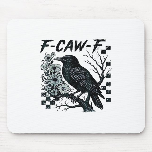 Mousepad F-Caw-F Crow Bird Retro Classic (Frente)
