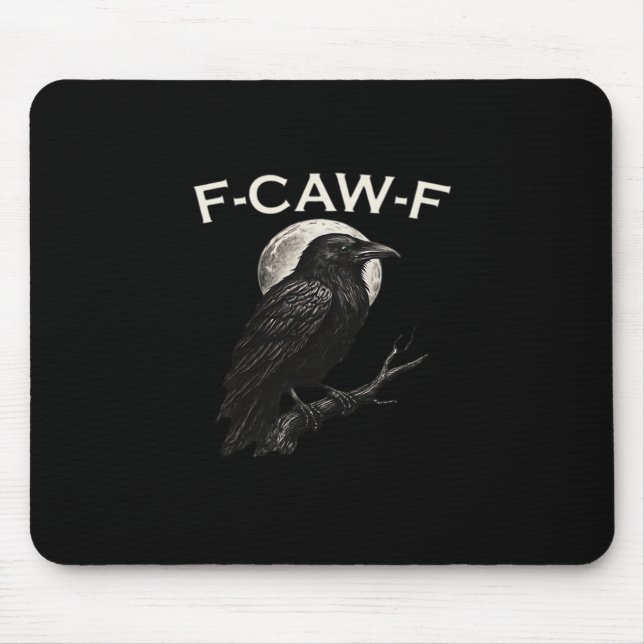 Mousepad F-Caw-F Crow Funny Crow F-Caw-F Gear Minimal Clean (Frente)