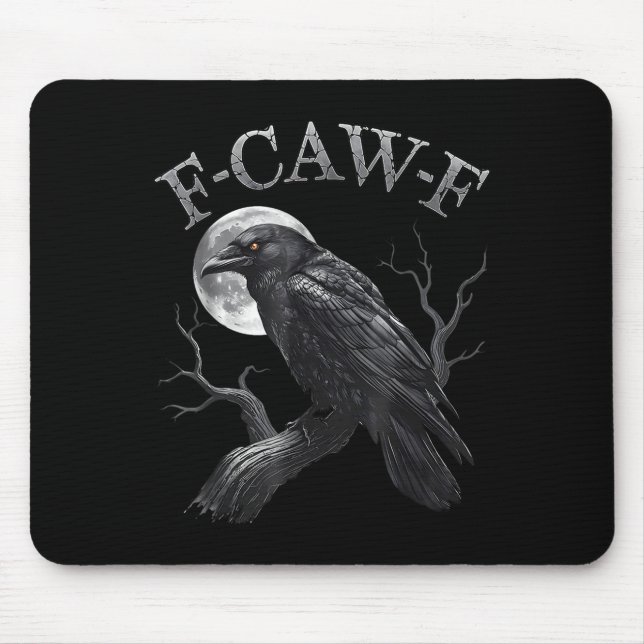 Mousepad F Caw F Dark Moon Crown Bird Raven Halloween (Frente)