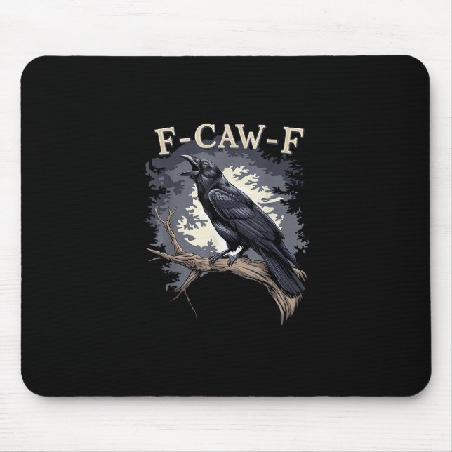 Mousepad F Caw F Funny Bird Crow Creative Casual Design (Frente)