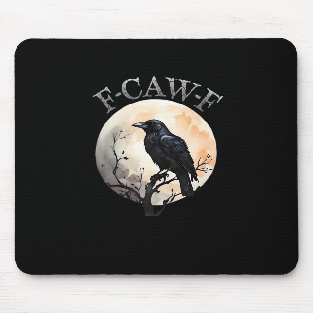 Mousepad F Caw F Funny Bird Moon Minimal Clean Style (Frente)