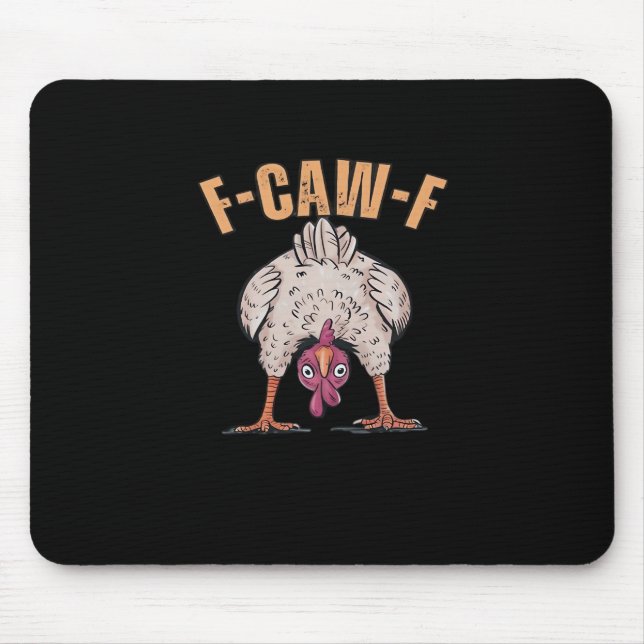Mousepad F Caw F Galinha Engraçada Estilo Clássico Retro Le (Frente)