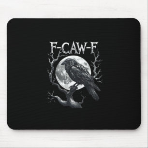 Mousepad F-Caw-F Lua Corvo Gótico Halloween Corvo Pássaro A