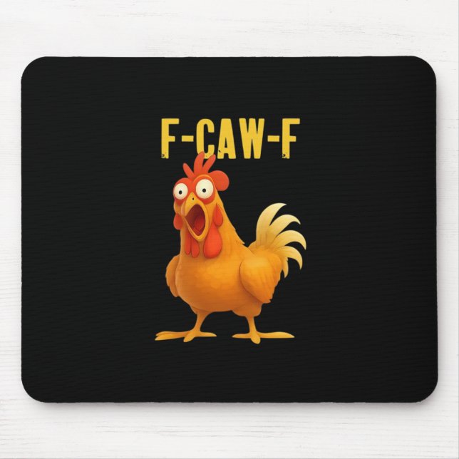 Mousepad F Caw F Meme de Frango Engraçado Estilo Moderno Te (Frente)