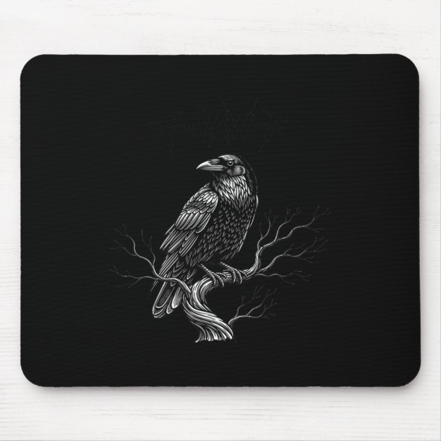Mousepad F-caw-f - Raven - Crow - Halloween Figurume Premiu (Frente)