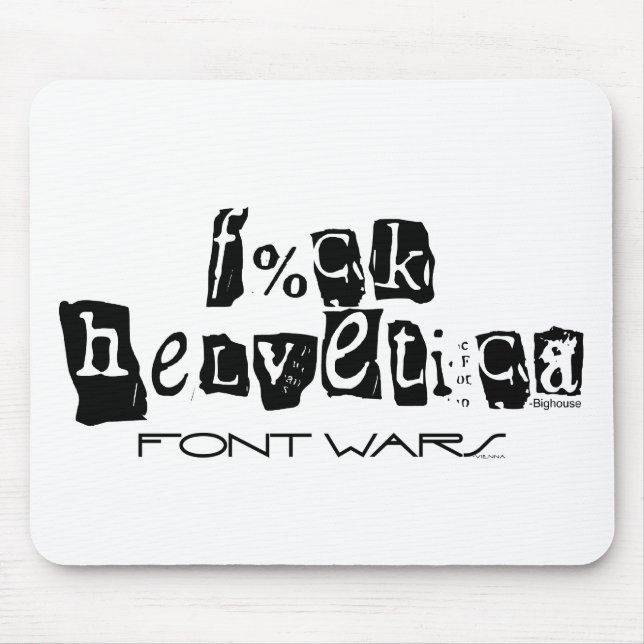 Mousepad F%ck Suporte do mouse Helvetica (Frente)