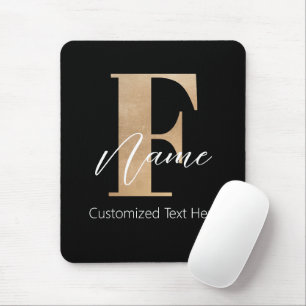 Mousepad F & Name Inicial Monograma Moderno Personalizado