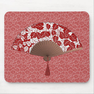Mousepad Fã japonês no impressão da folha, na obscuridad