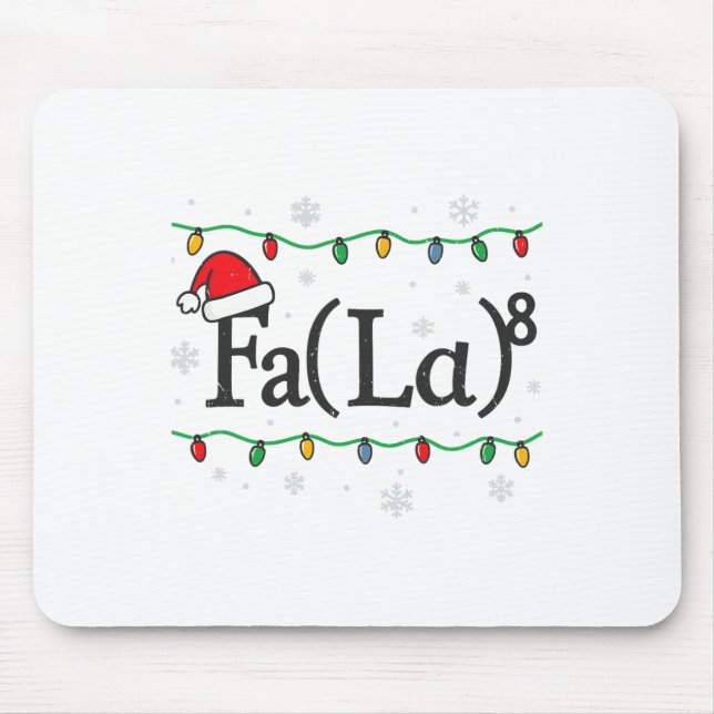 Mousepad Fa (la) 8 Funny Math Teacher Christmas Ugly Sweate (Frente)