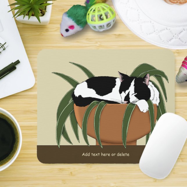 Mousepad Fábrica Branca Negra de Gato Engraçado (Criador carregado)