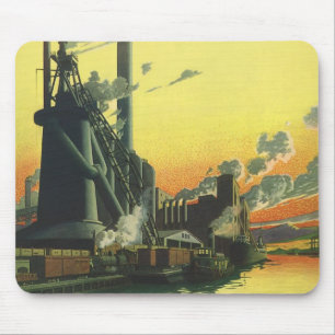 Mousepad Fábrica do negócio do vintage, fabricando em uma