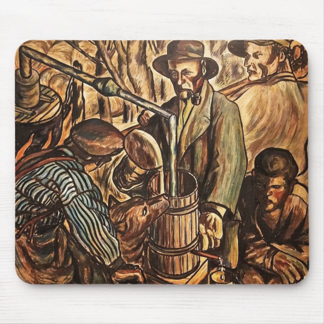Mousepad Fabricantes de Moonshine Fazendo Bebida de Uísque  (Frente)