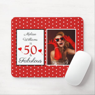 Mousepad Fabuloso 50 Aniversário Nome personalizado Foto 50