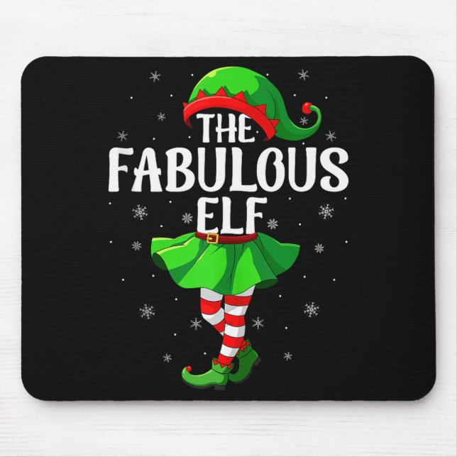 Mousepad Fabulous Elf Christmas Girls Women Elf Squad Xmas  (Frente)