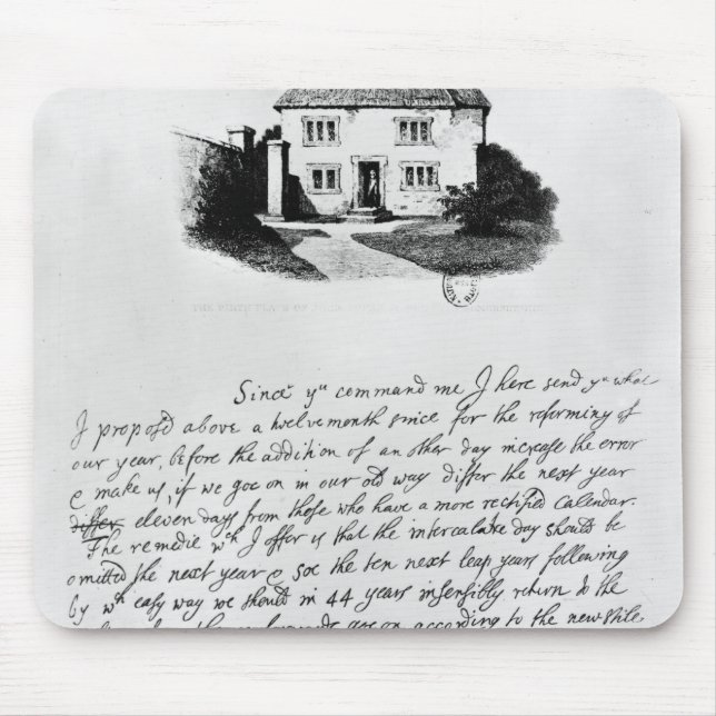 Mousepad Fac-símile da letra que ilustra a casa dentro (Frente)