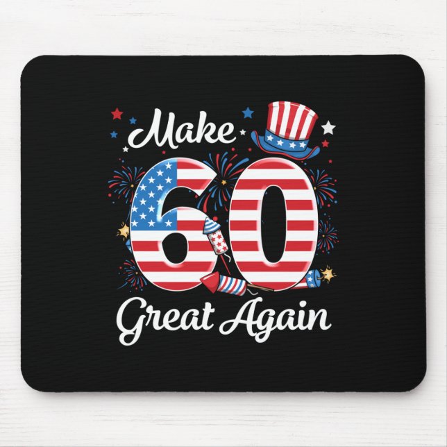 Mousepad Faça 60 Excelentes Novamente 60º aniversário de ba (Frente)