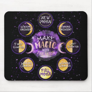 Mousepad Faça Magia Com As Fases De Ciclos Lunares Da Lua