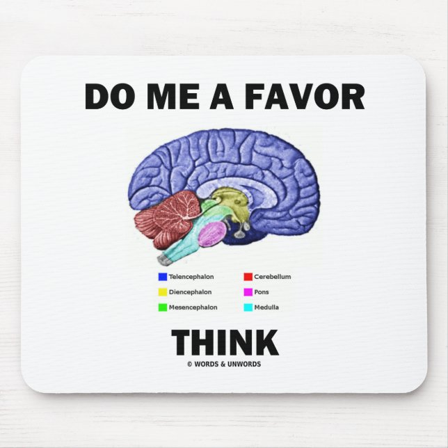 Mousepad Faça-Me Um Favor Pense Humor Com Anatomia Cerebral (Frente)