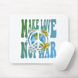 Mousepad Faça o amor não a guerra - retrorista Hippie - sin