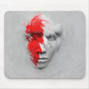 Mousepad Face branca vermelha