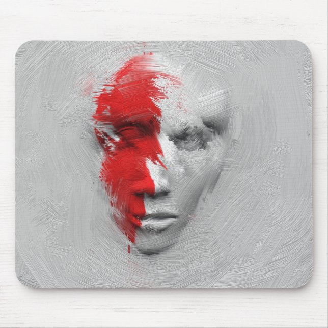 Mousepad Face branca vermelha (Frente)