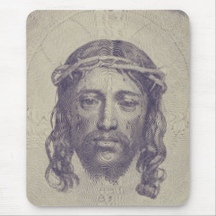 Mousepad Face de Cristo no Véu de Santa Verônica Sagrada Fa