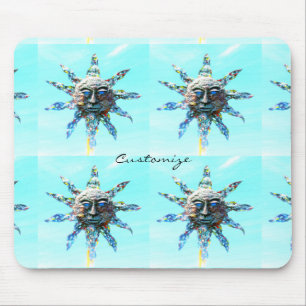 Mousepad faces solares sobre Thunder_Cove azul