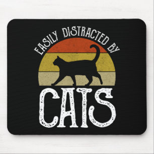 Mousepad Fácil Distração Por Gatos
