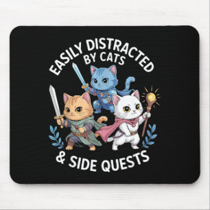 Mousepad Facilmente Distraído Por Gatos & Missões Paral
