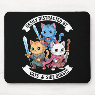Mousepad Facilmente Distraído Por Gatos & Missões Paral