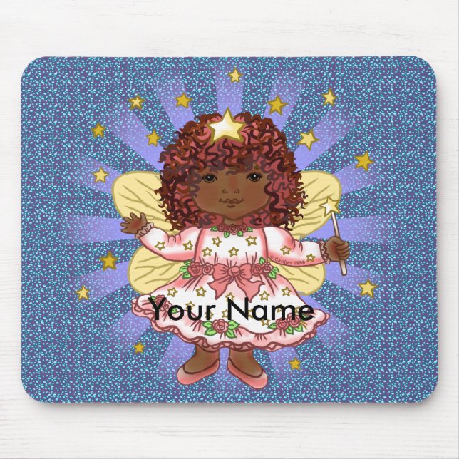 Mousepad Fada Afro-Rapariga Personalizada (Frente)
