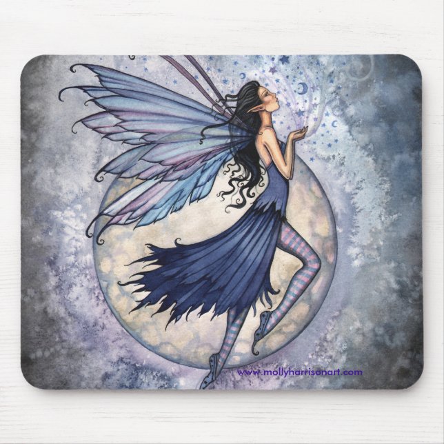 Mousepad Fada, Azul Meia-Noite por Molly Harrison (Frente)
