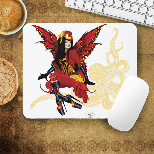Mousepad Fada de Steampunk em vermelho