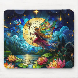 Mousepad Fada do Voo ao Luar de Vidro Colorido