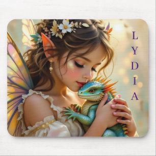 Mousepad Fada e Dragão Místicos Personalizados
