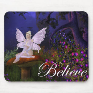 Mousepad Fada em um Cogumelo Design 3 - Acredite no Mousepa