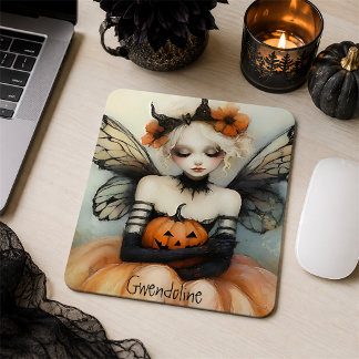 Mousepad Fada Gótica Caprichosa & Abóbora Halloween Persona